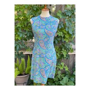 50s 60s Mod Dress Psychedelic Paisley A Line